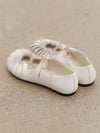 SWAYING 25 Fall/Winter Collection: Pleated Lace-Up Mary Jane Shoes SW-SW25AW4P07C1S37-BAI White
